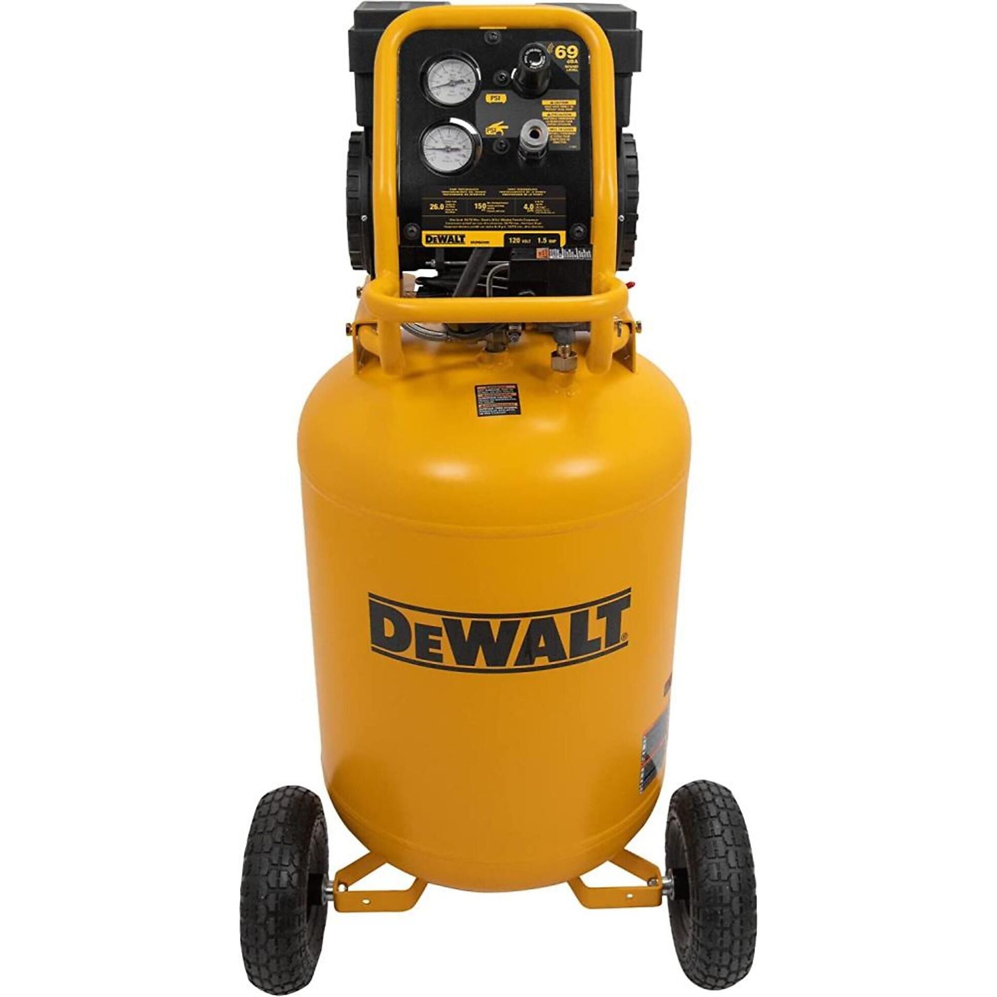 DEWALT Quiet Air Compressor - 26 Gal., 2 HP, 120V, 65dBA, Oil-Free Pump, Model# DXCMSAC260